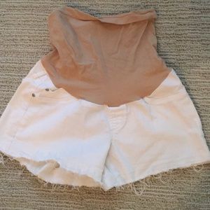 White maternity shorts